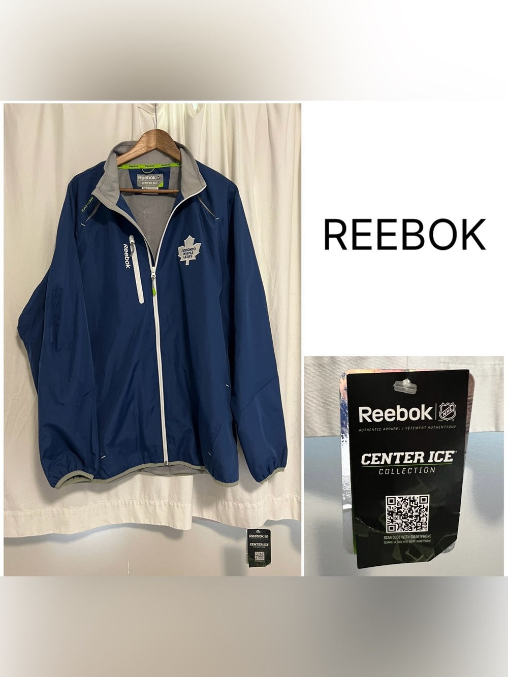 REEBOK - XL - NWT - MENS NHL TORONTO MAPLE LEAFS CENTER ICE JACKET / COAT